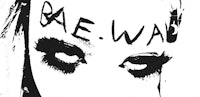 a black and white image of a woman with makeup on her face